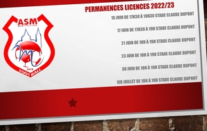 Permanences licences 2022/23